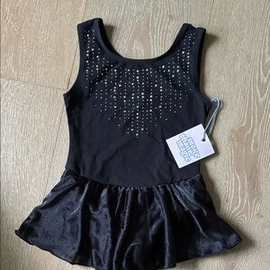 Sparkling Black Kids Leotard with skirt Ballet Costume